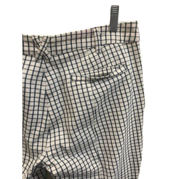Anthropologie The Essential Slim Trousers Cream/Black Plaid Pants SZ 8 - Picture 10 of 12